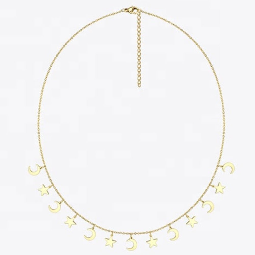 NEW 18K Gold Stainless Steel Choker Necklace - Picture 2 of 8